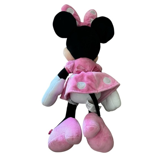 Disney Minnie Mouse plush Toy Doll pink polka-dot dress bow NWT - Picture 2 of 5